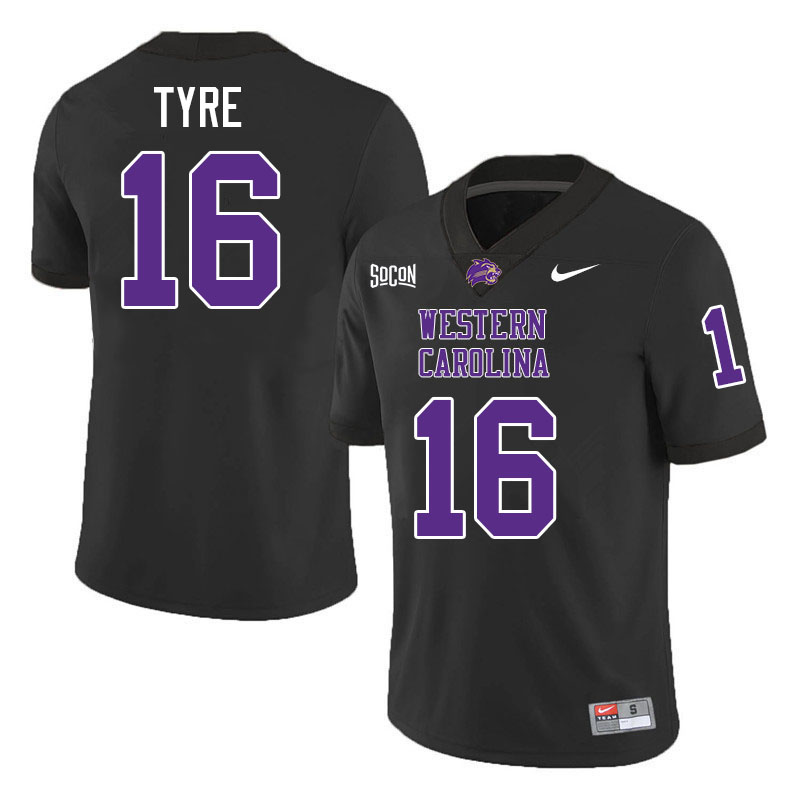 Western Carolina Catamounts #16 James Tyre College Football Jerseys,Uniforms-Black